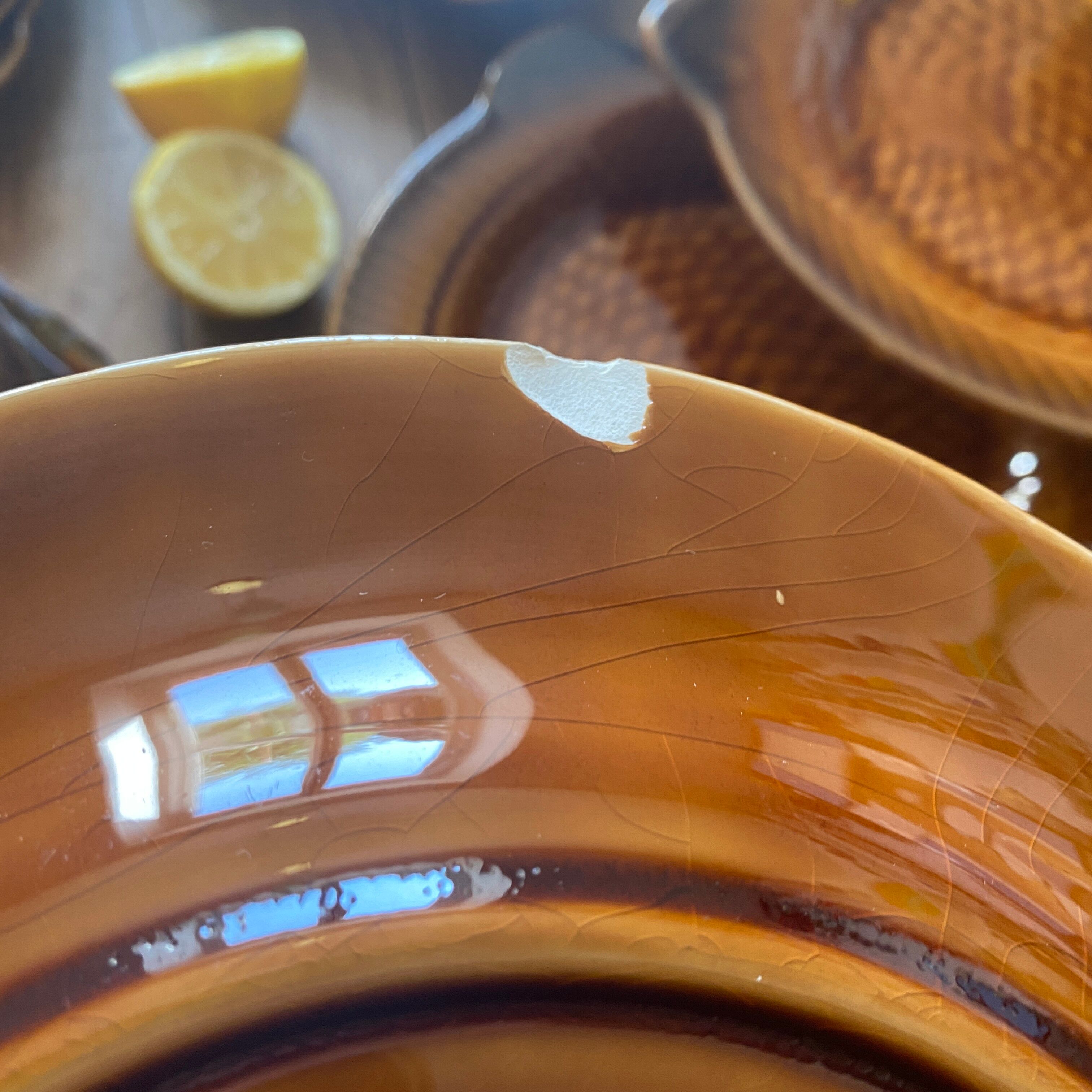 Set of 6 vintage Sarreguemines plates in the shape of fish