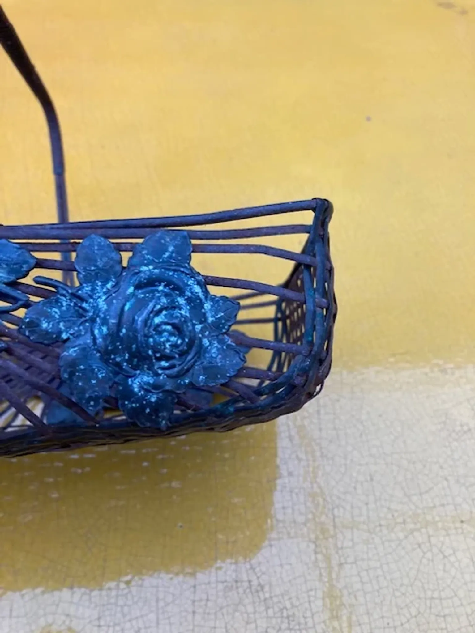 Metal basket in Art Deco style