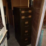 ﻿5-drawer filing cabinet ex army industrial furniture circa 1940