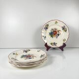Set of 4 flat plates "Agreste", Sarreguemines, first half of the 20th century.