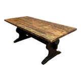 Industrial monastery farmhouse table with burnt top