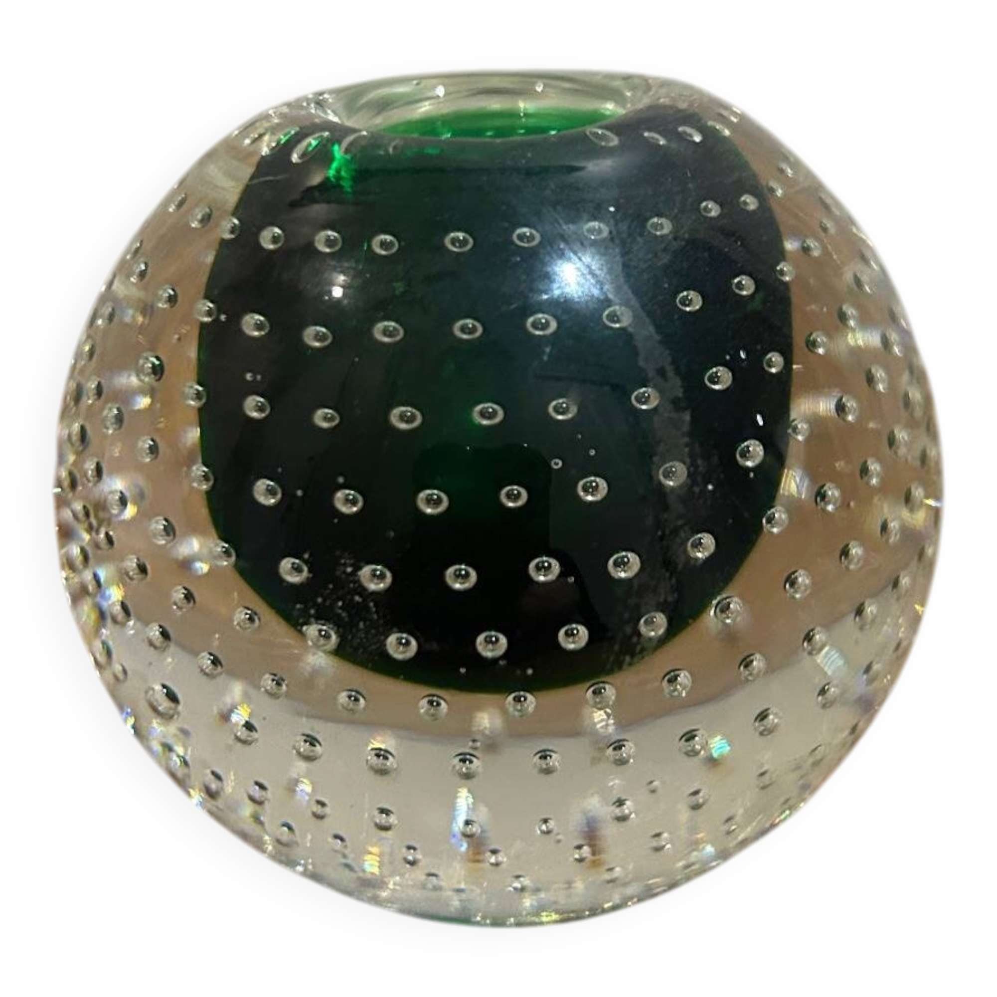 Murano bubble crystal candlestick