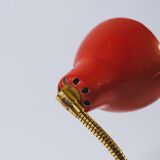 Lampe ancienne de bureau années 60 rouge fonctionne fer et laiton
