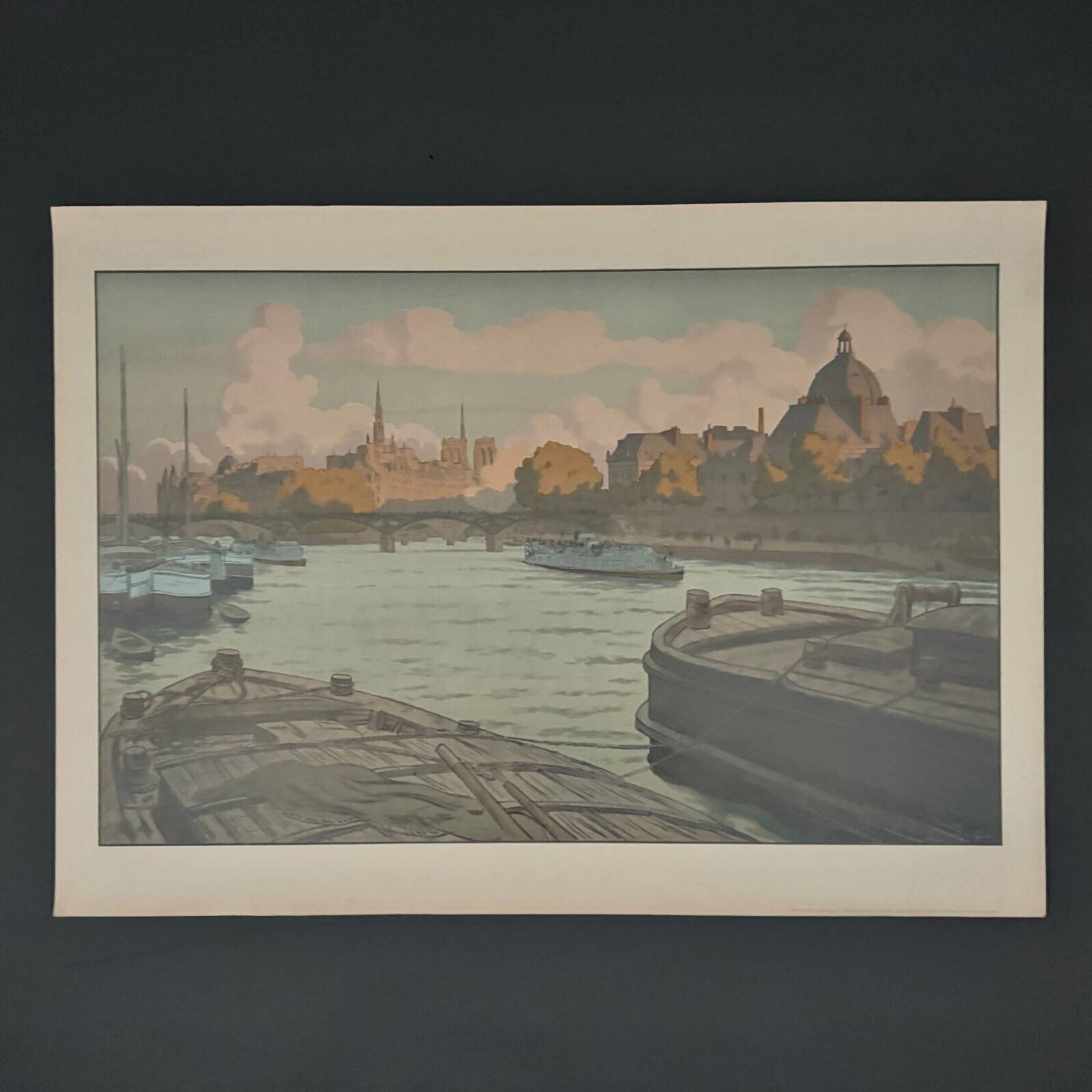 Lithograph by Henri Rivière, Parisian Landscapes, The Institute and the City