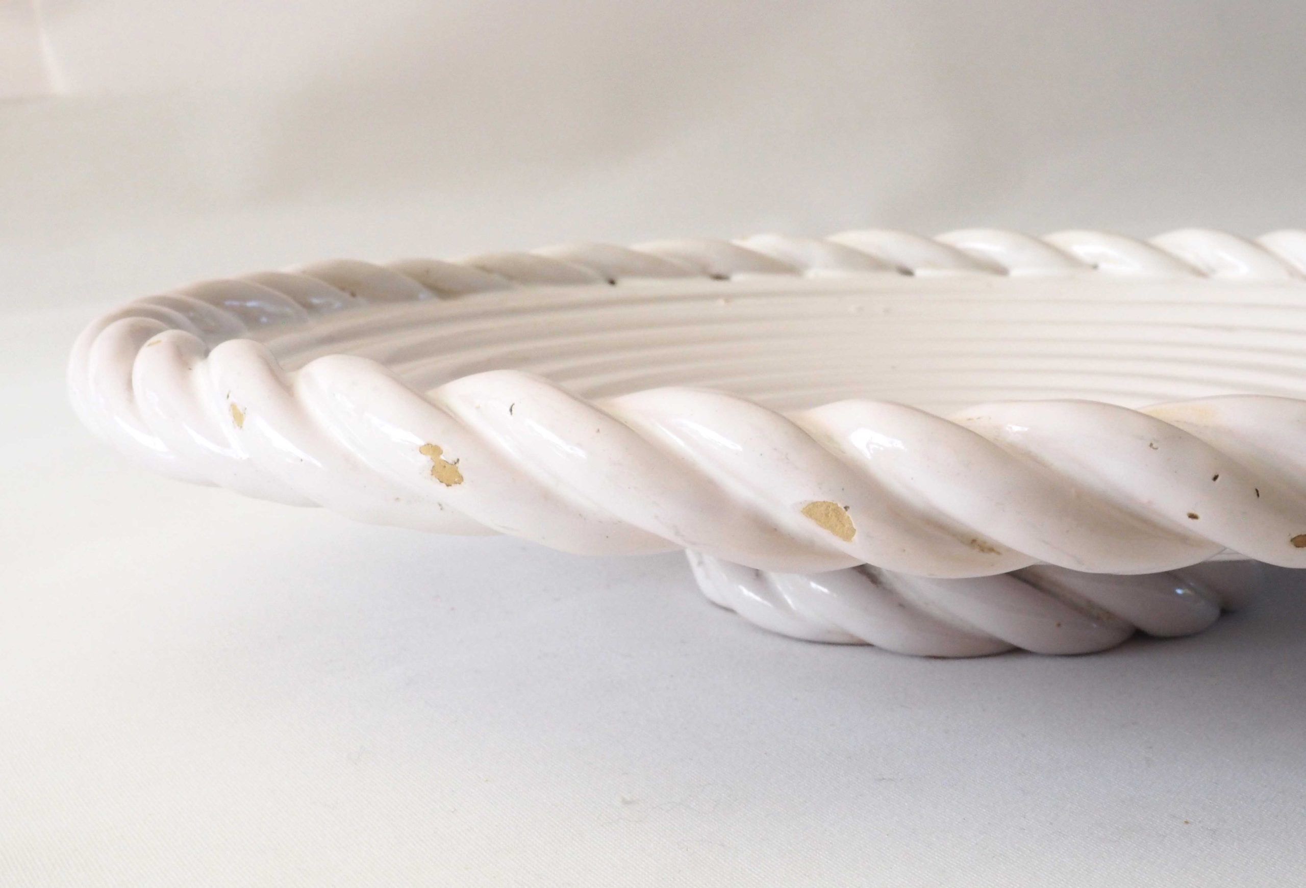 Grand plat spirale Malicorne blanc