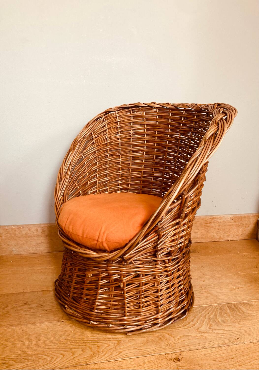 Vintage rattan / wicker armchair for children, 1970s