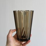 Elegant vase in thick smoked glass