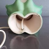 Vintage hands lamp globe opaline and green ceramic