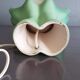 Vintage hands lamp globe opaline and green ceramic
