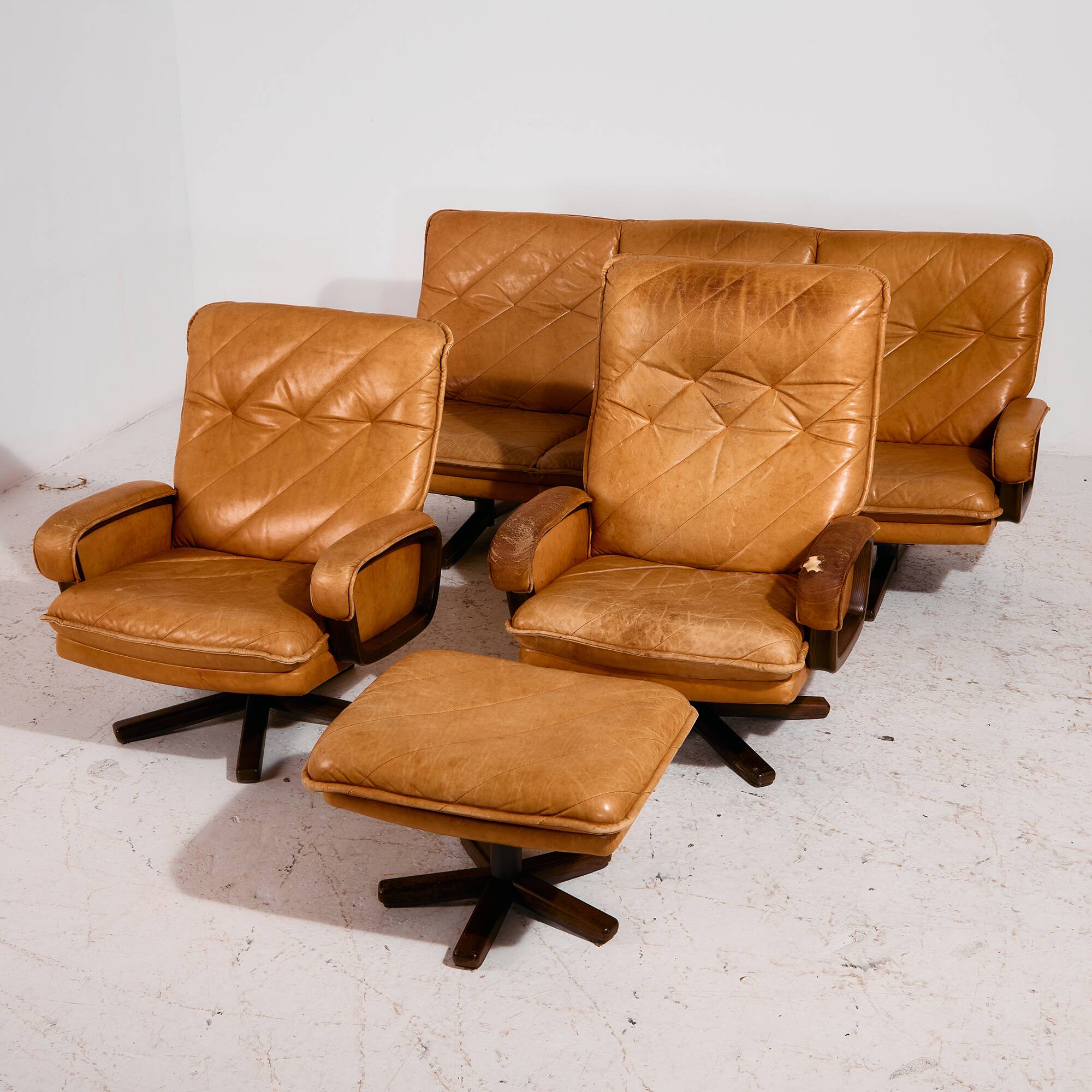 Leather sofa set, Set of 4