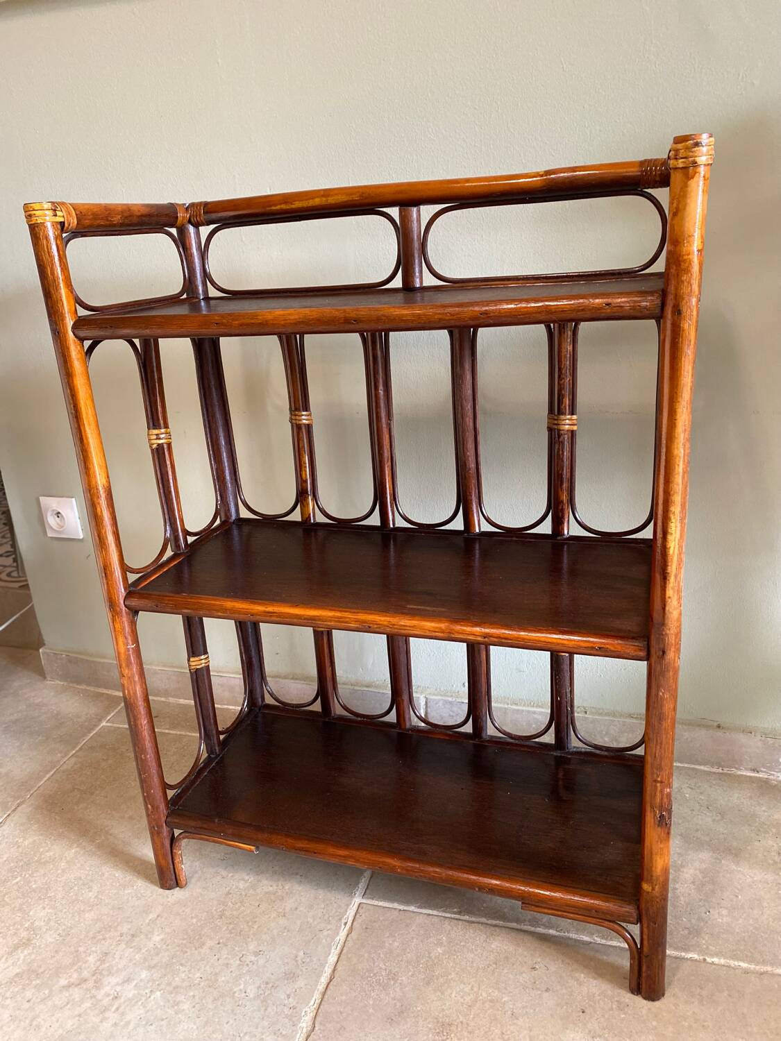 Vintage rattan shelf