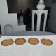 4 assiettes en grès brun