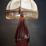 murano lamp glass blown pink Italy 1950 a 60