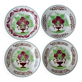 4 assiettes plates Sarreguemines époque 1900