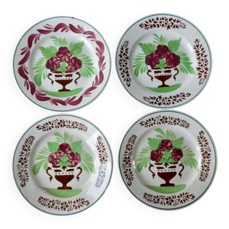 4 Sarreguemines flat plates from the 1900s