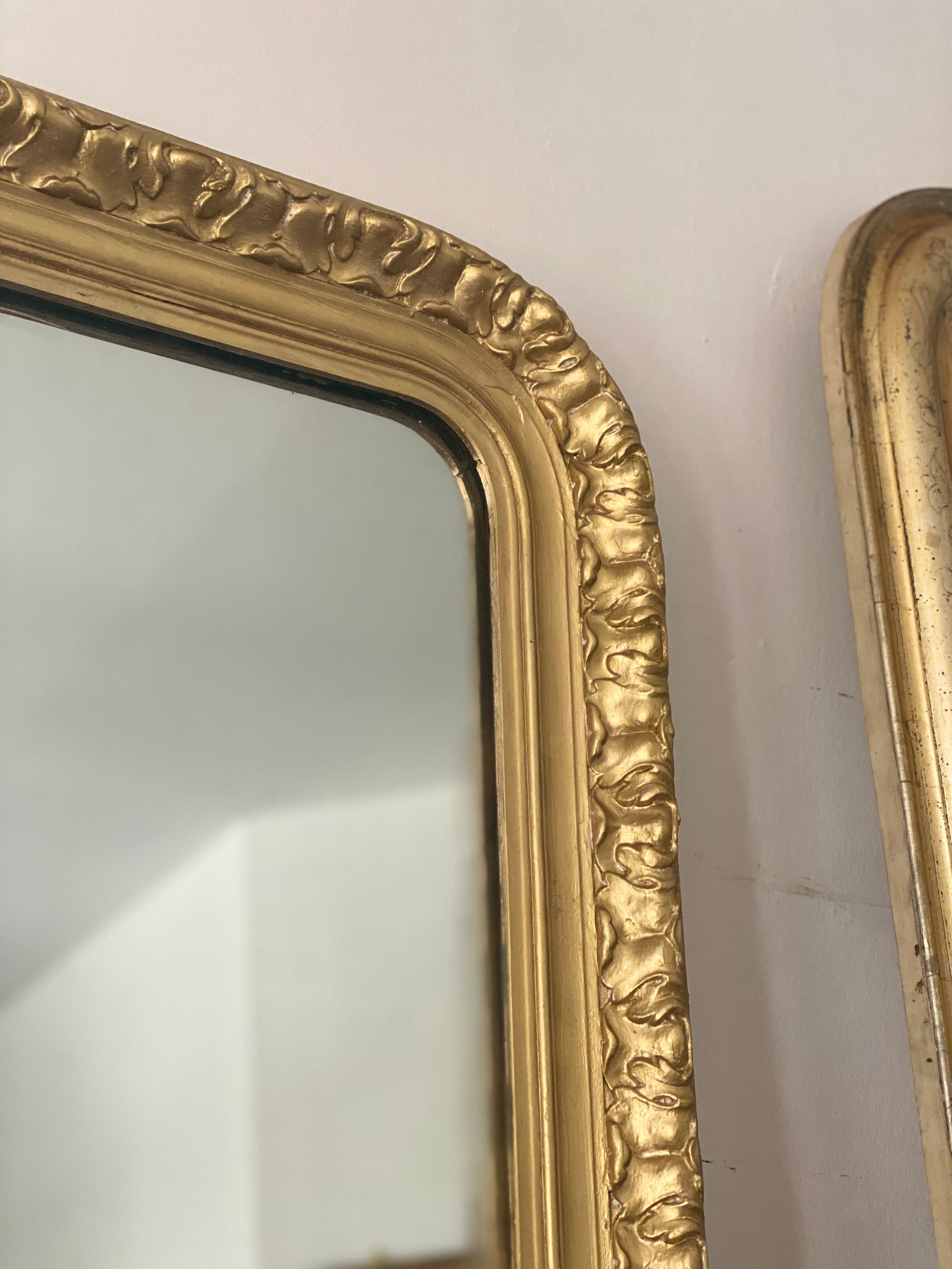 Ancient mirror louis Philippe gilded carved mercury ice - 110x78cm