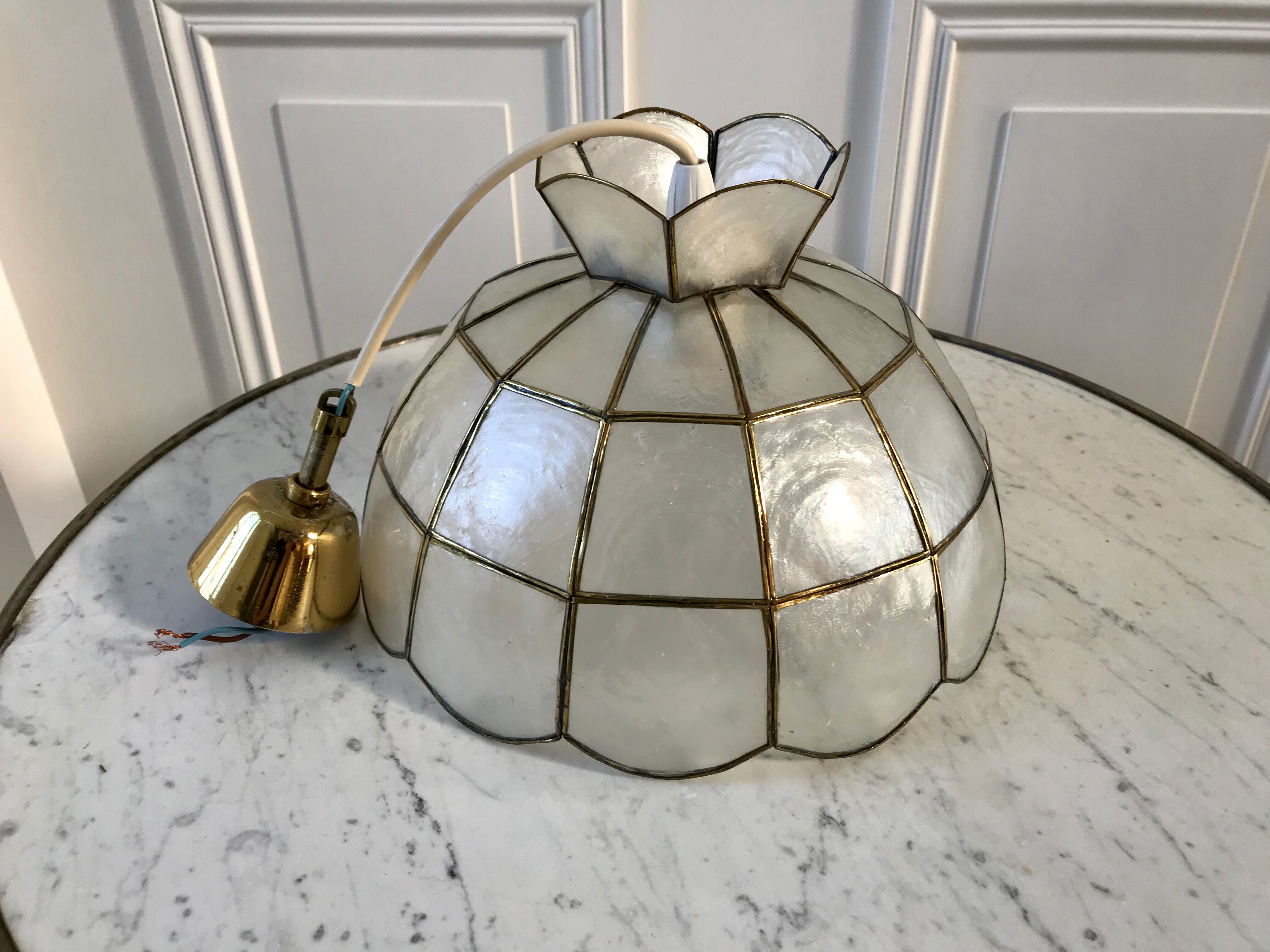 Mother-of-pearl and brass suspension 50s-60s