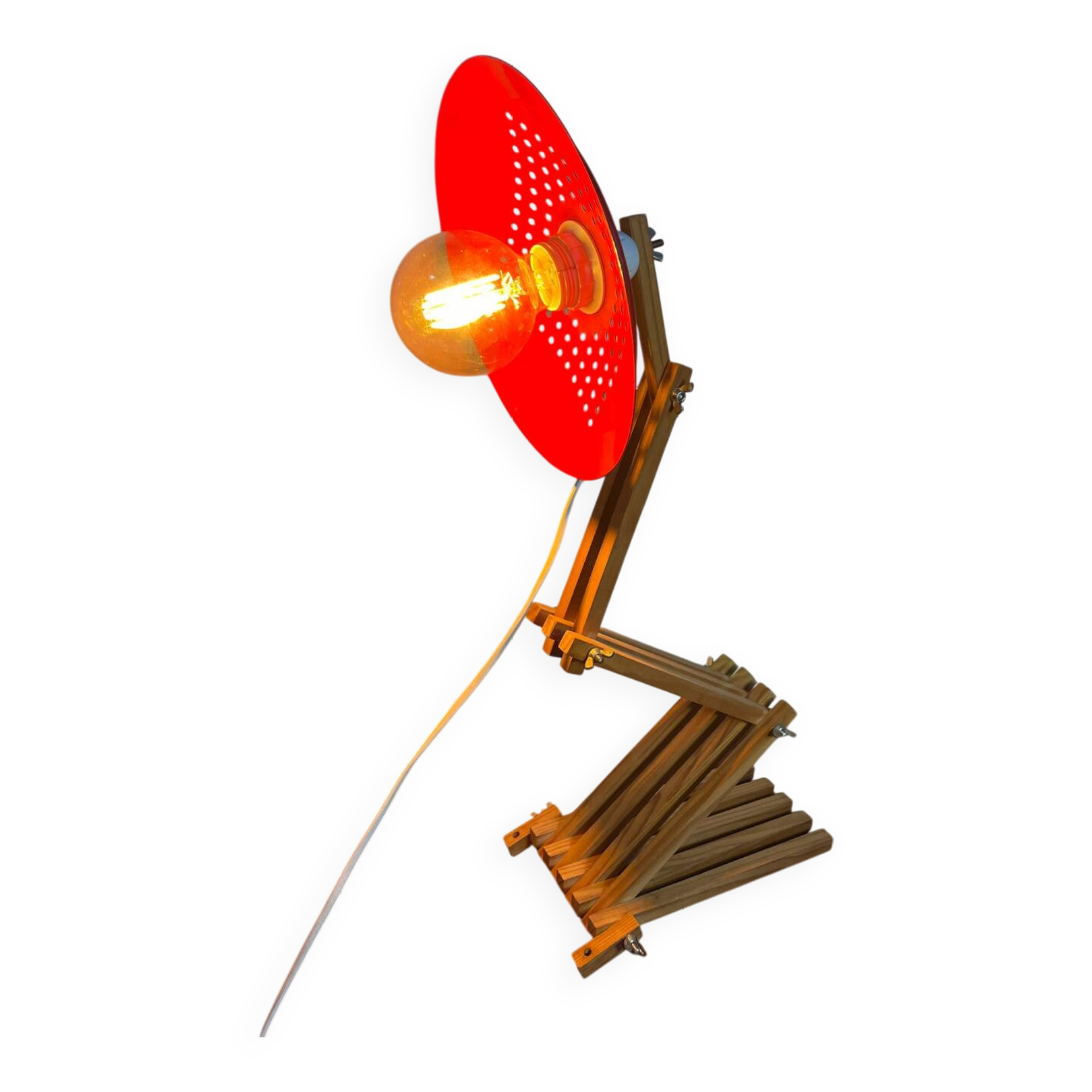 Wooden accordion wall lamp