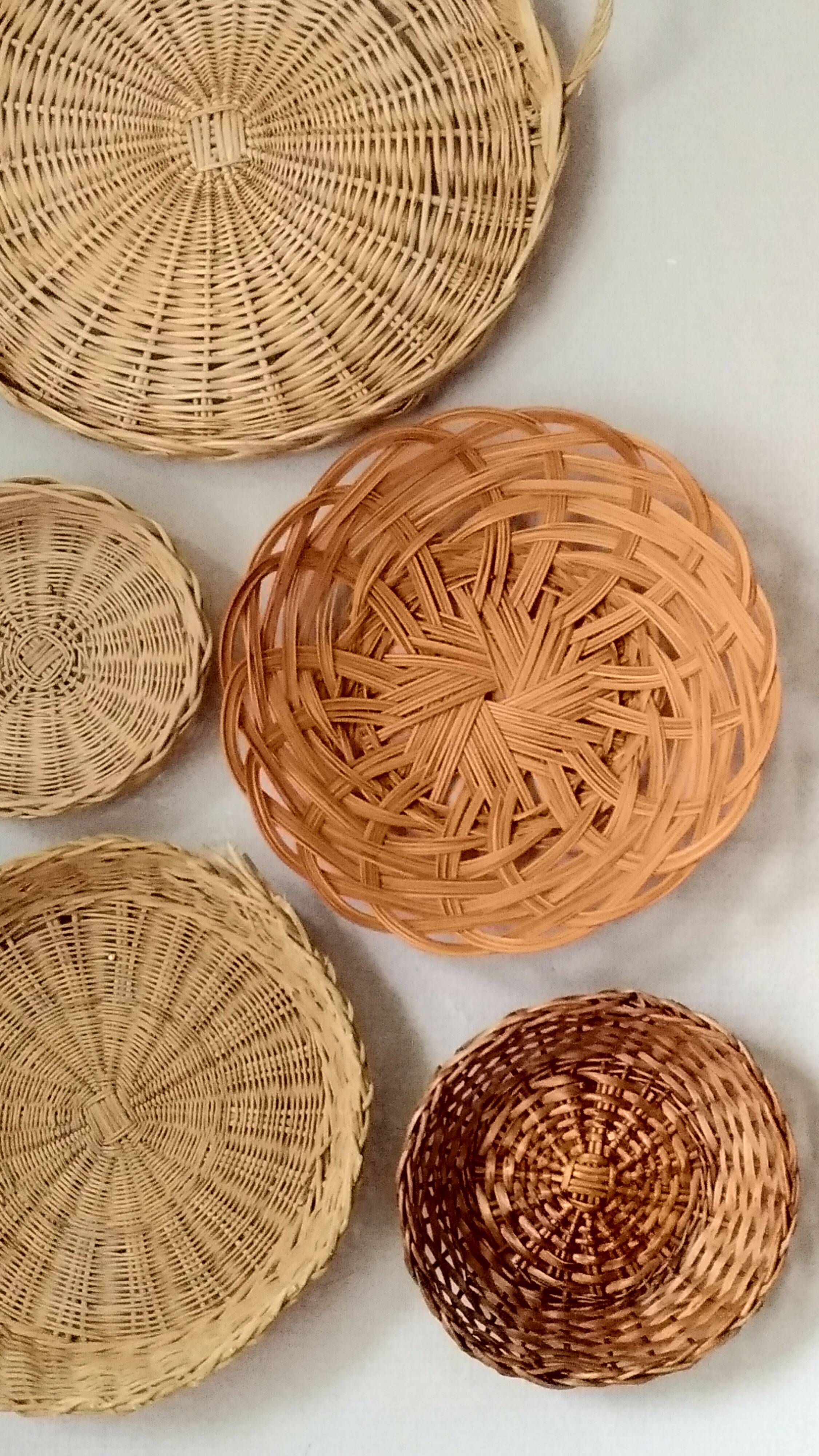 Composition of Vintage rattan baskets