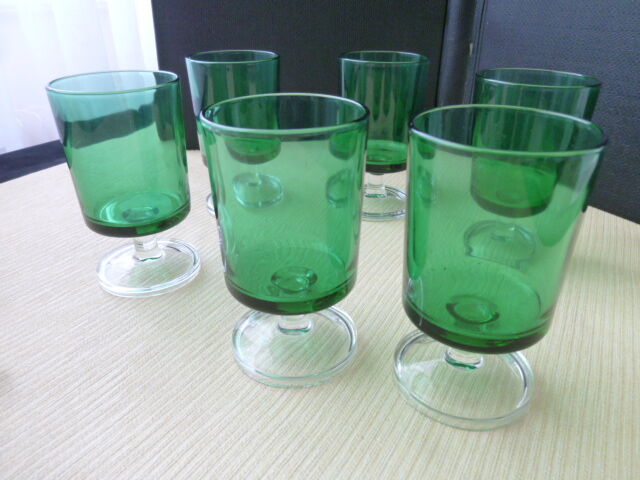 Set of 6 wine glasses Model Cavalier from Luminarc 70s