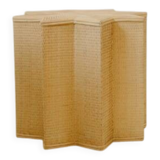 Small star-shaped side table in cream-colored rattan