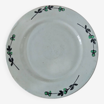 Earthenware dinner plate by Somain Bordier model hand painted
