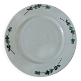 Earthenware dinner plate by Somain Bordier model hand painted