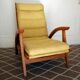 Fauteuil bascule vintage bois jaune