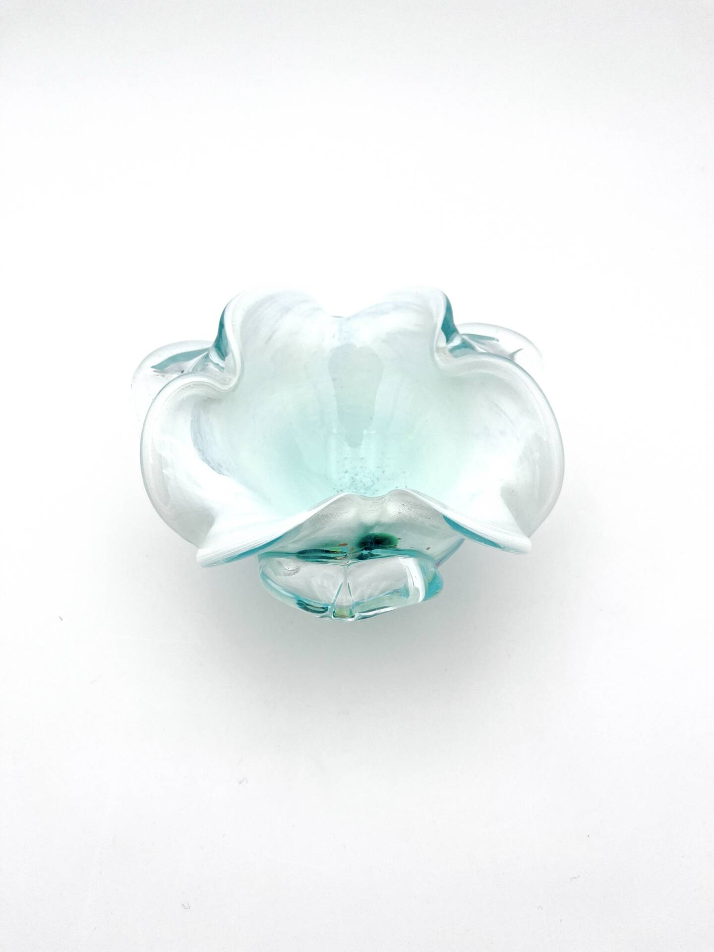 Coupe Studio Glass signed Lubomir Hora Blown Glass Polychrome 80s