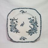 Large octagonal earthenware dish of Pexonne model Fleurs de Champs, iron earth.