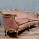 Banquette basket Louis XV Venetian lacquered and gilded wood circa 1900