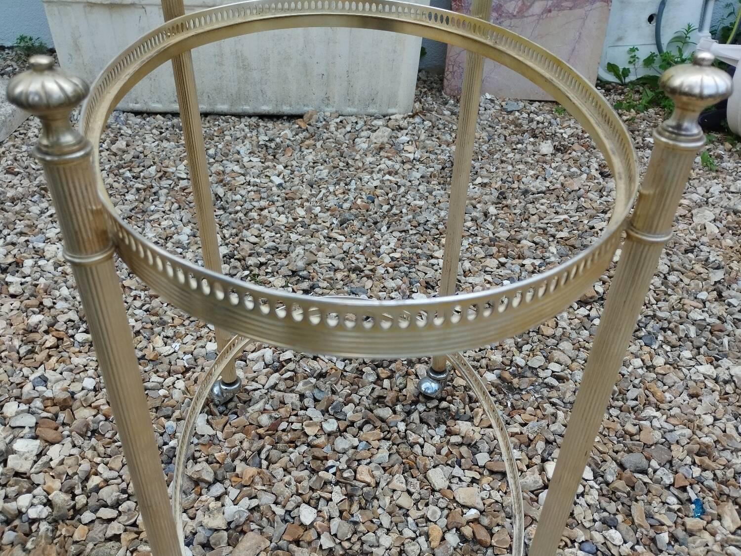 Old vintage rolling serving table