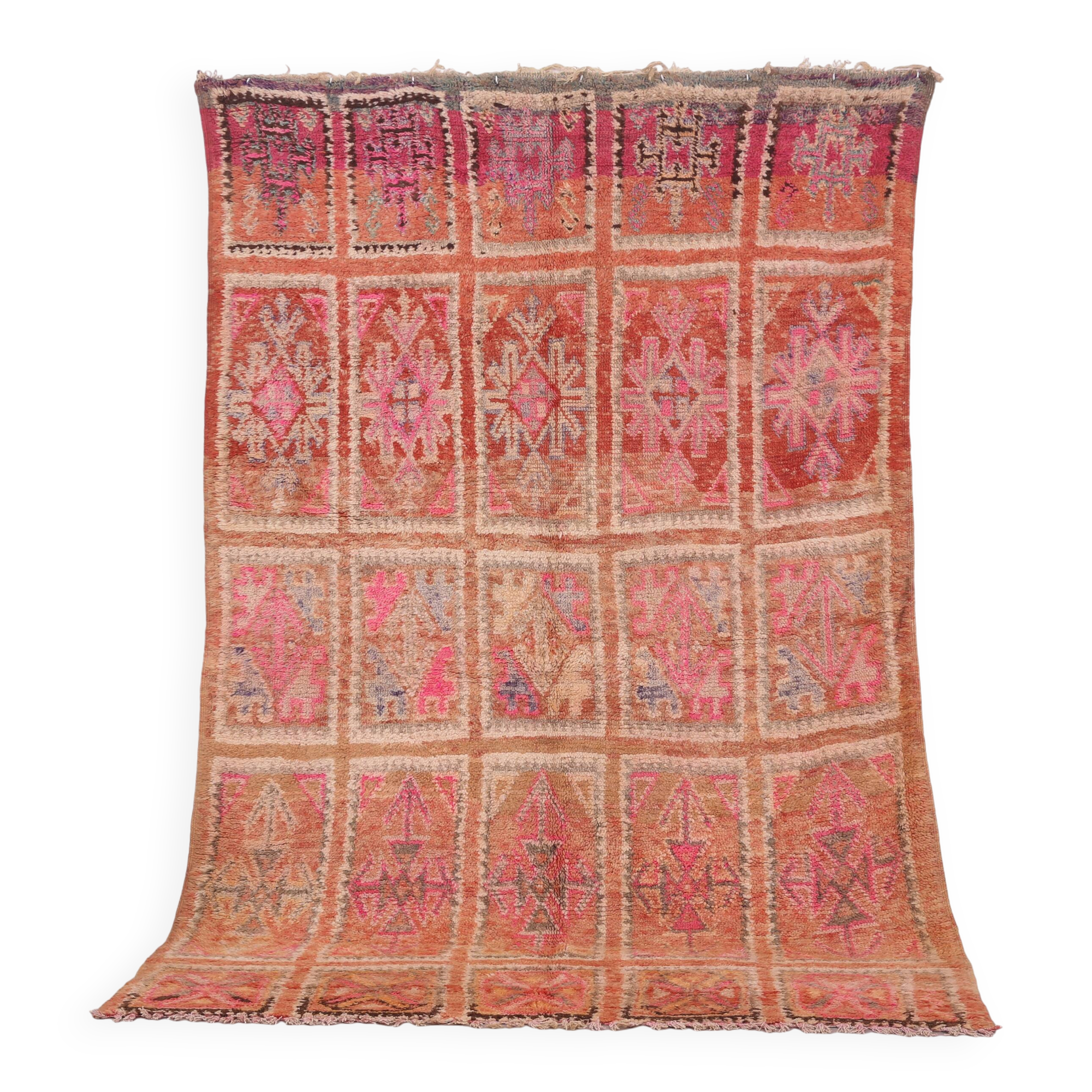 Pink Vintage Moroccan Boujaad Rug 171 x 273 cm - Berber Wool Rug Handmade
