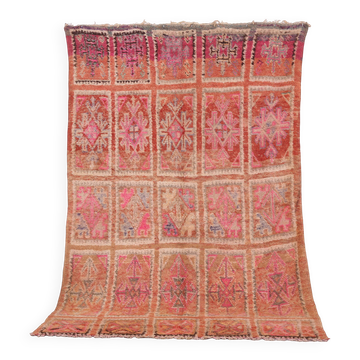 Tapis Boujaad vintage rose 171 x 273 cm - Tapis en laine berbère fait main