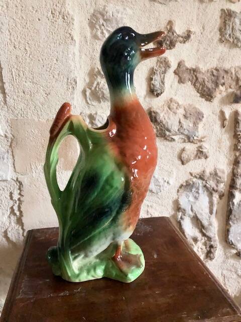 Duck slip pitcher or vase