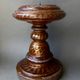 Antique turned lacquered wooden candlestand