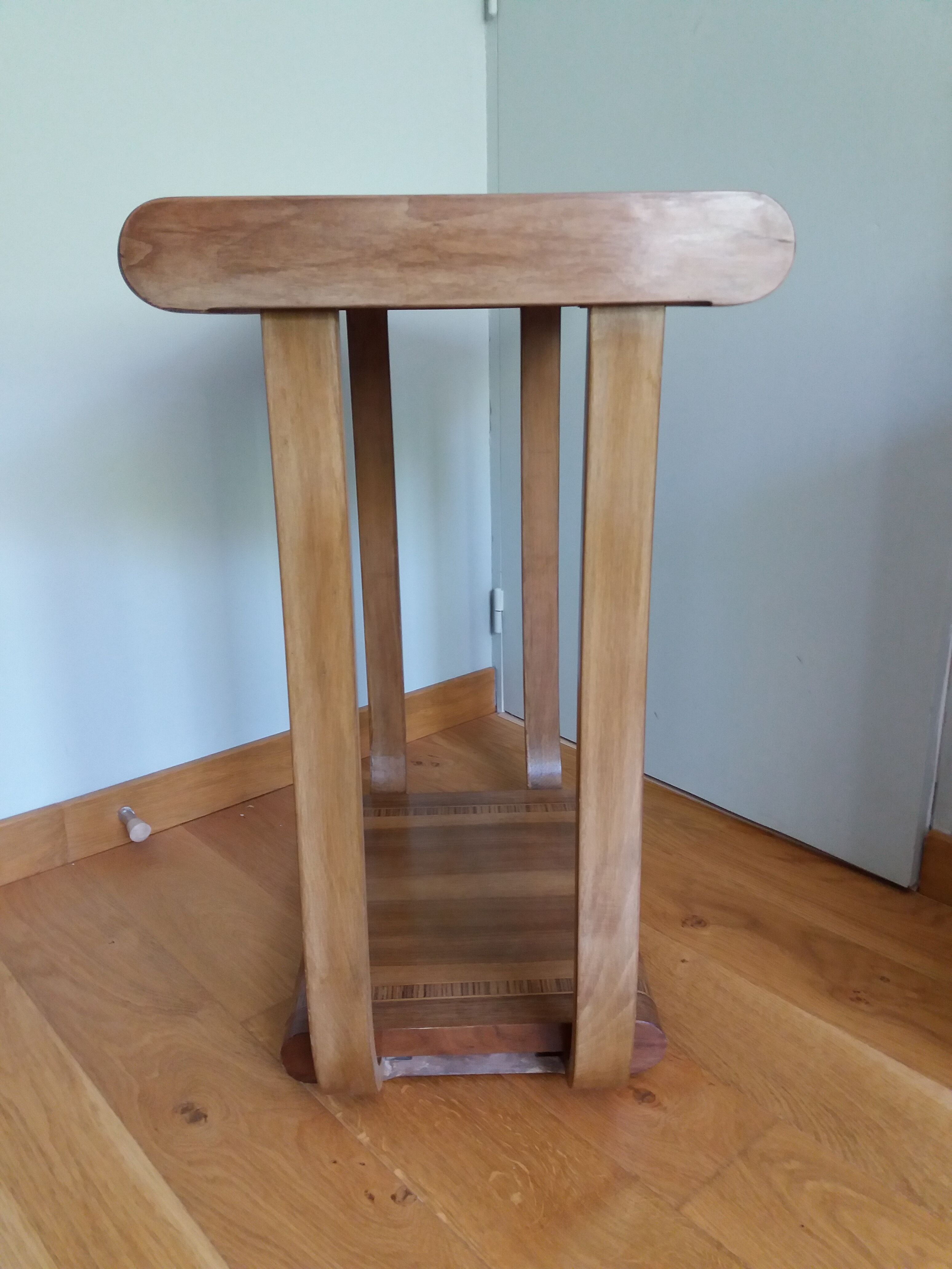 Art Deco curved wood console