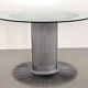 Italian Pedestal Dining Table in Chrome and Glass