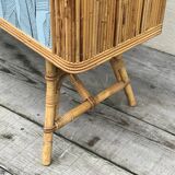 Vintage bamboo bar with 2 stools