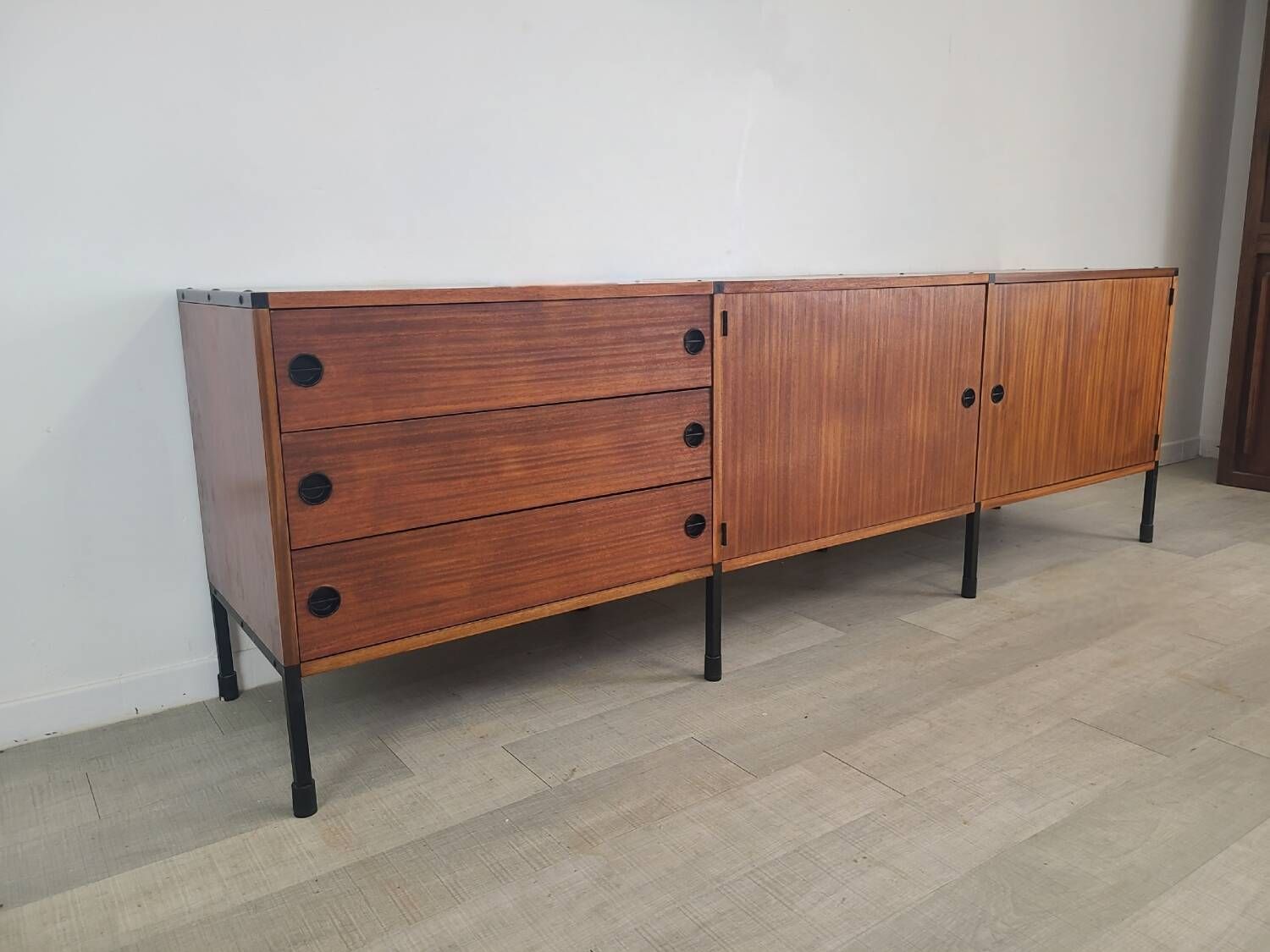 Vintage ARP Minvielle edition teak sideboard, Guariche design, 1960