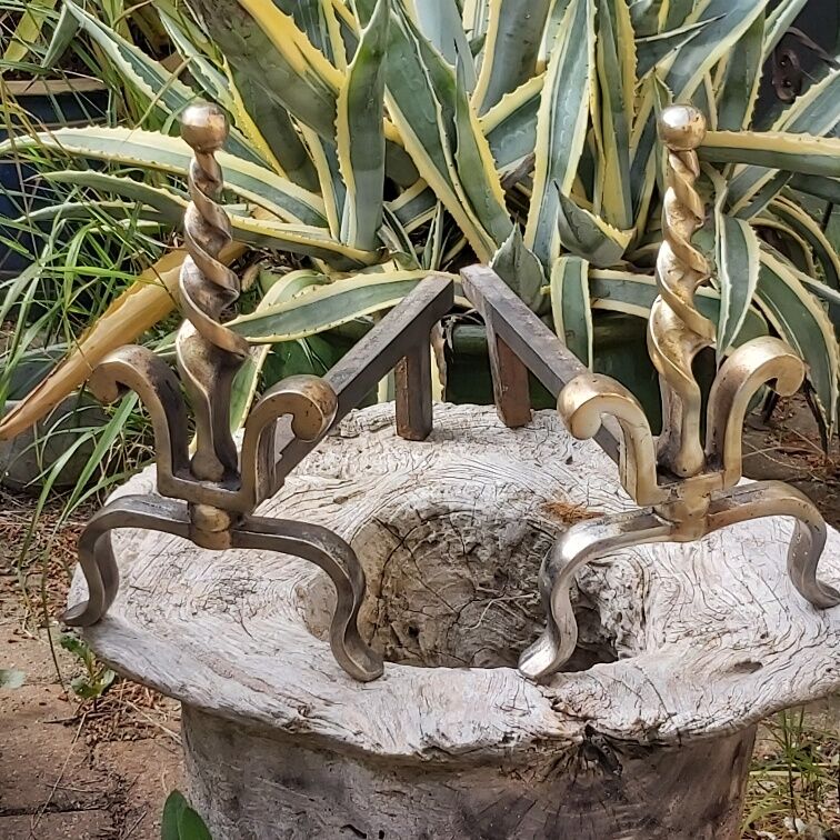 Pair of old bronze channels