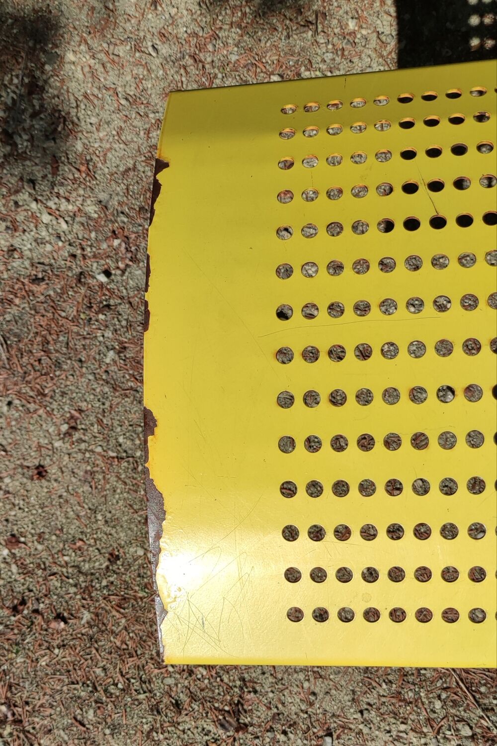Vintage yellow metal bench