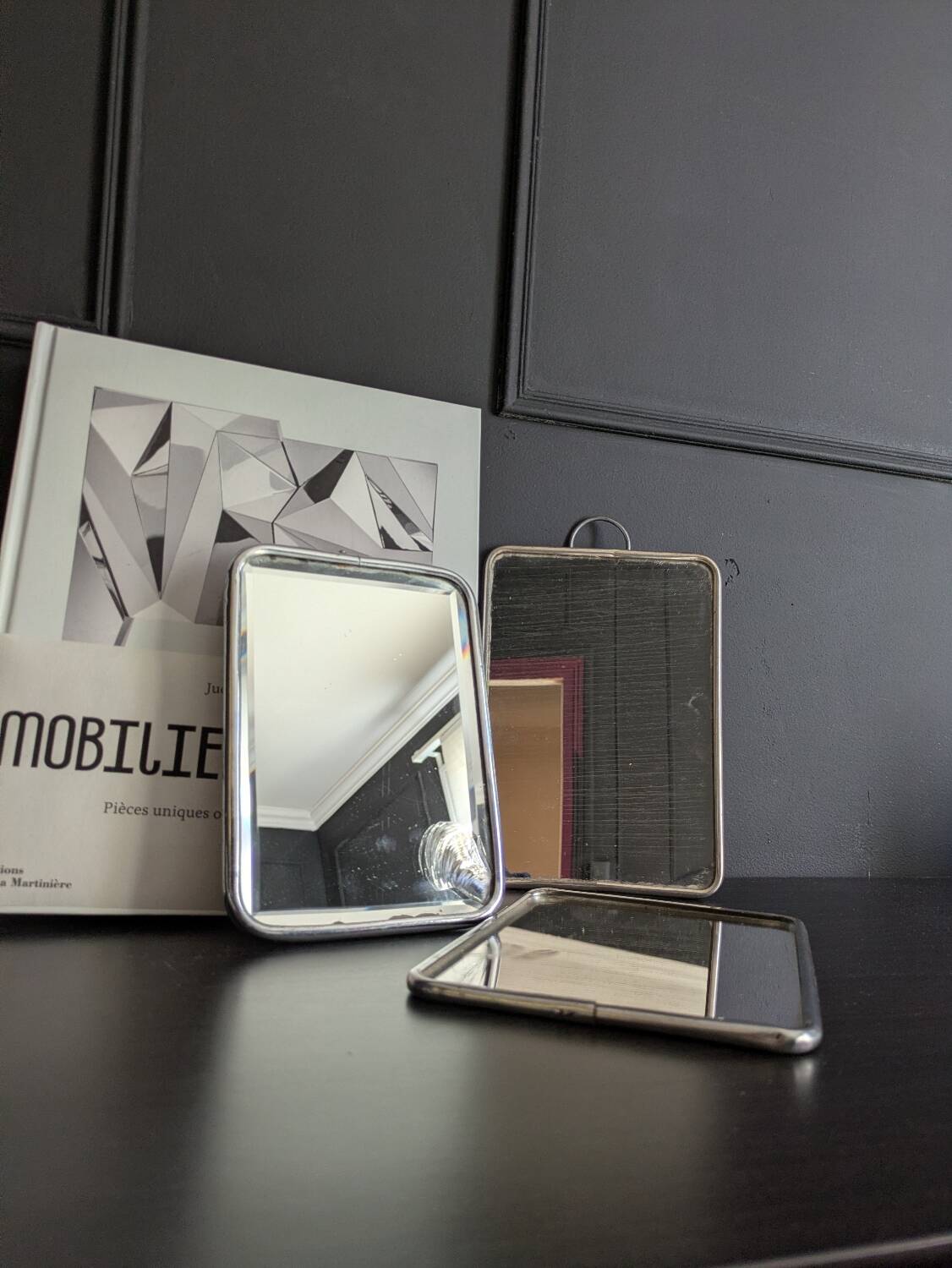 three barber mirrors