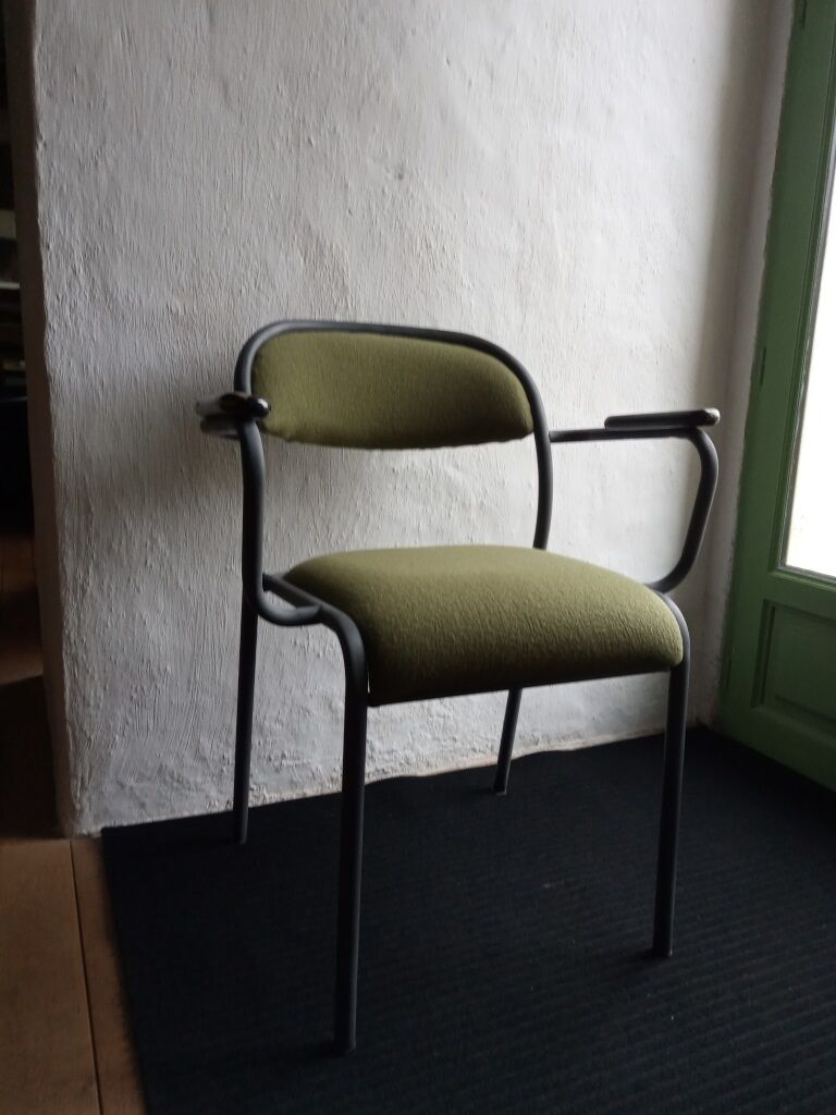 Metal and fabric armchair