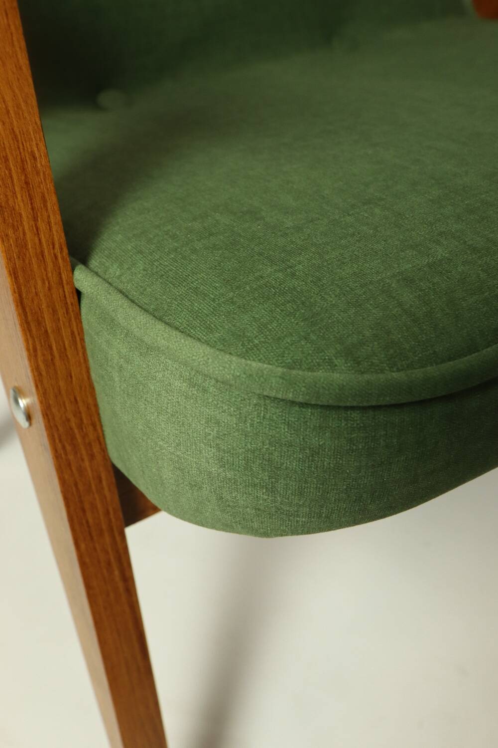 Fauteuil vintage en velours d'herbe verte chaise en bois salon