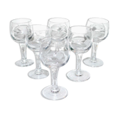 Series of 6 alsatian balloon liqueur glasses in engraved glass vintage rum schnapps drop