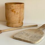 Turned wooden pots and beaters for the kitchen