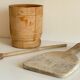 Turned wooden pots and beaters for the kitchen
