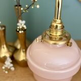 Vintage pink opaline globe wall light.