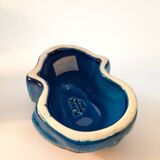 Vintage frog statue, Aldo Londi for Bitossi, Rimini blue series.